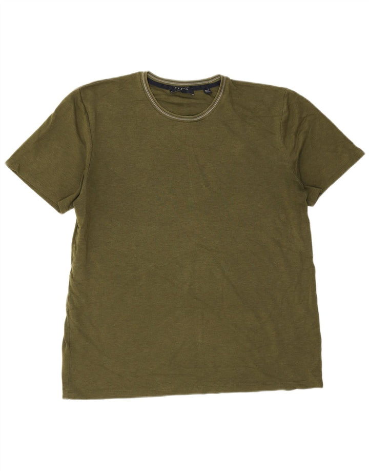 T-shirt da uomo Ted Baker taglia 4 grande in cotone kaki