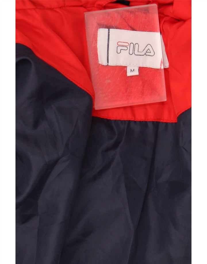 FILA Giacca imbottita con cappuccio grafica da uomo UK 38 Colore rosso medio