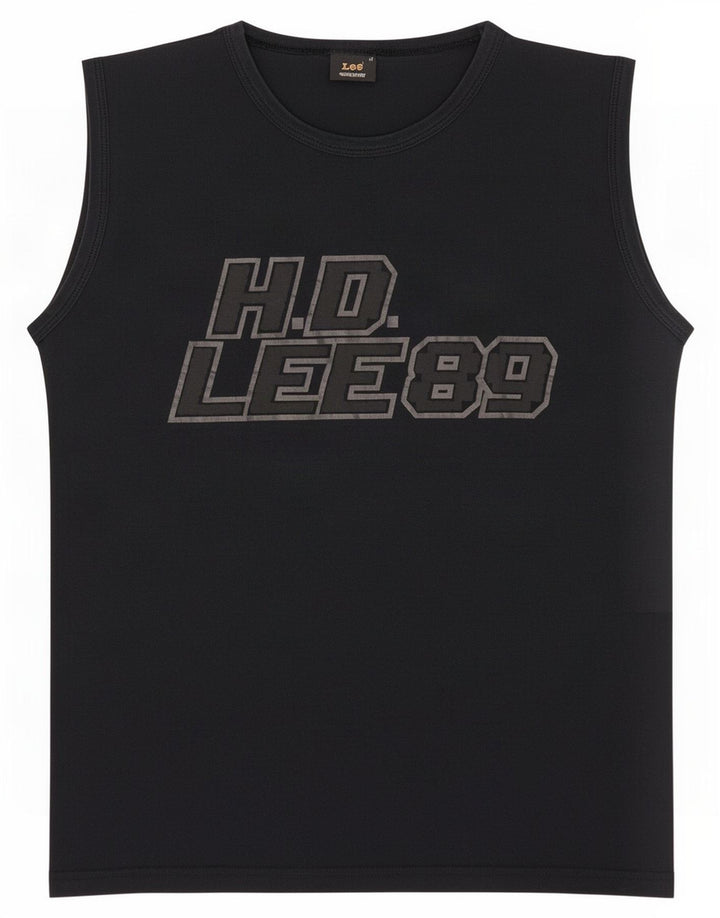 Lee Canottiera con grafica da uomo, cotone medio nero