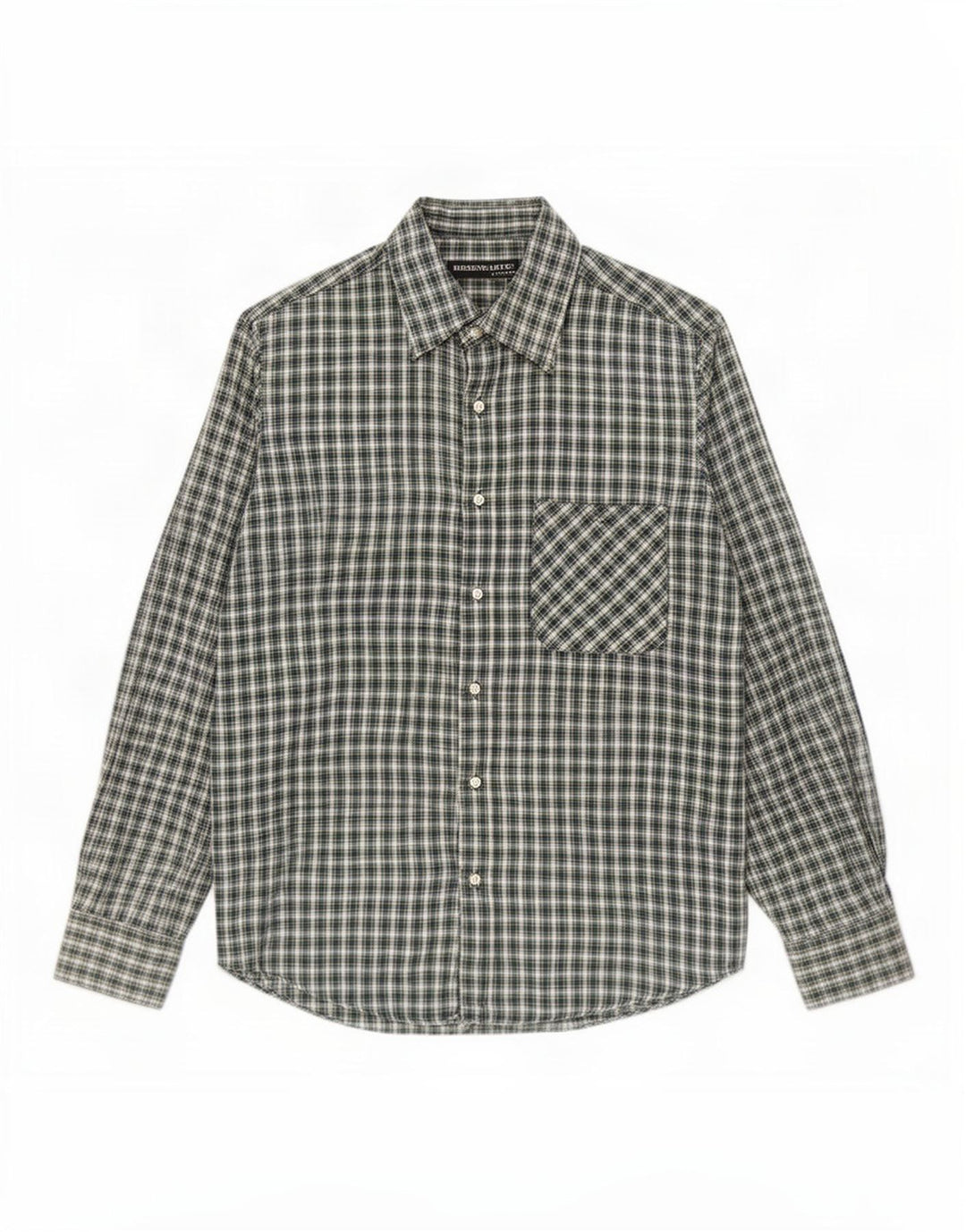 Camicia da uomo in flanella Rosengarten in cotone a quadri verde medio