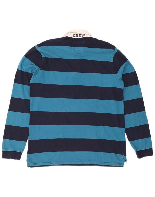 CREW CLOTHING Polo da rugby grafica da uomo a righe grandi blu navy