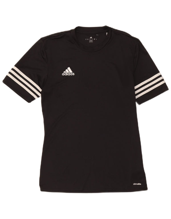 T-shirt Adidas Climalite da uomo piccola piccola in poliestere nero