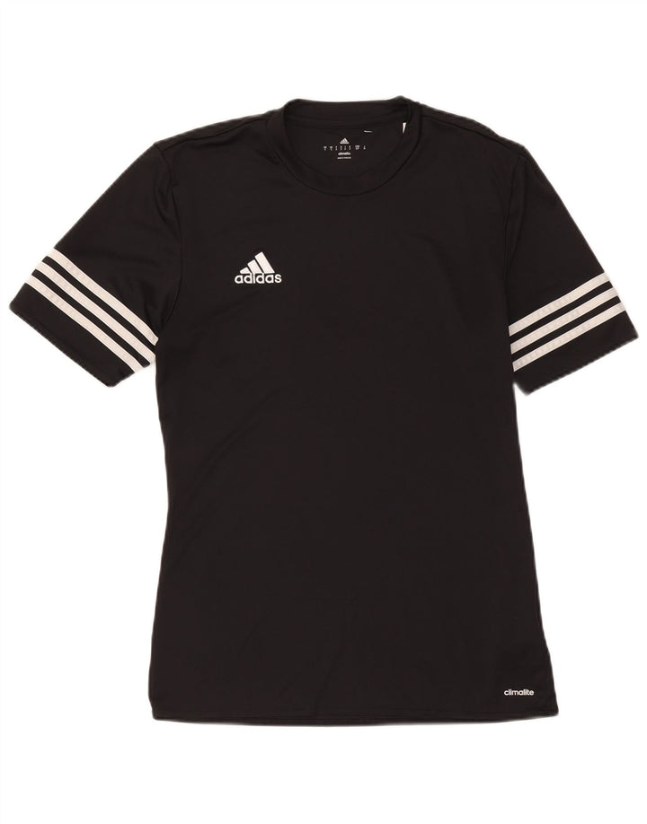 T-shirt Adidas Climalite da uomo piccola piccola in poliestere nero