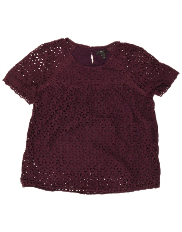 J. CREW Camicetta da donna Top US 8 Cotone floreale viola medio