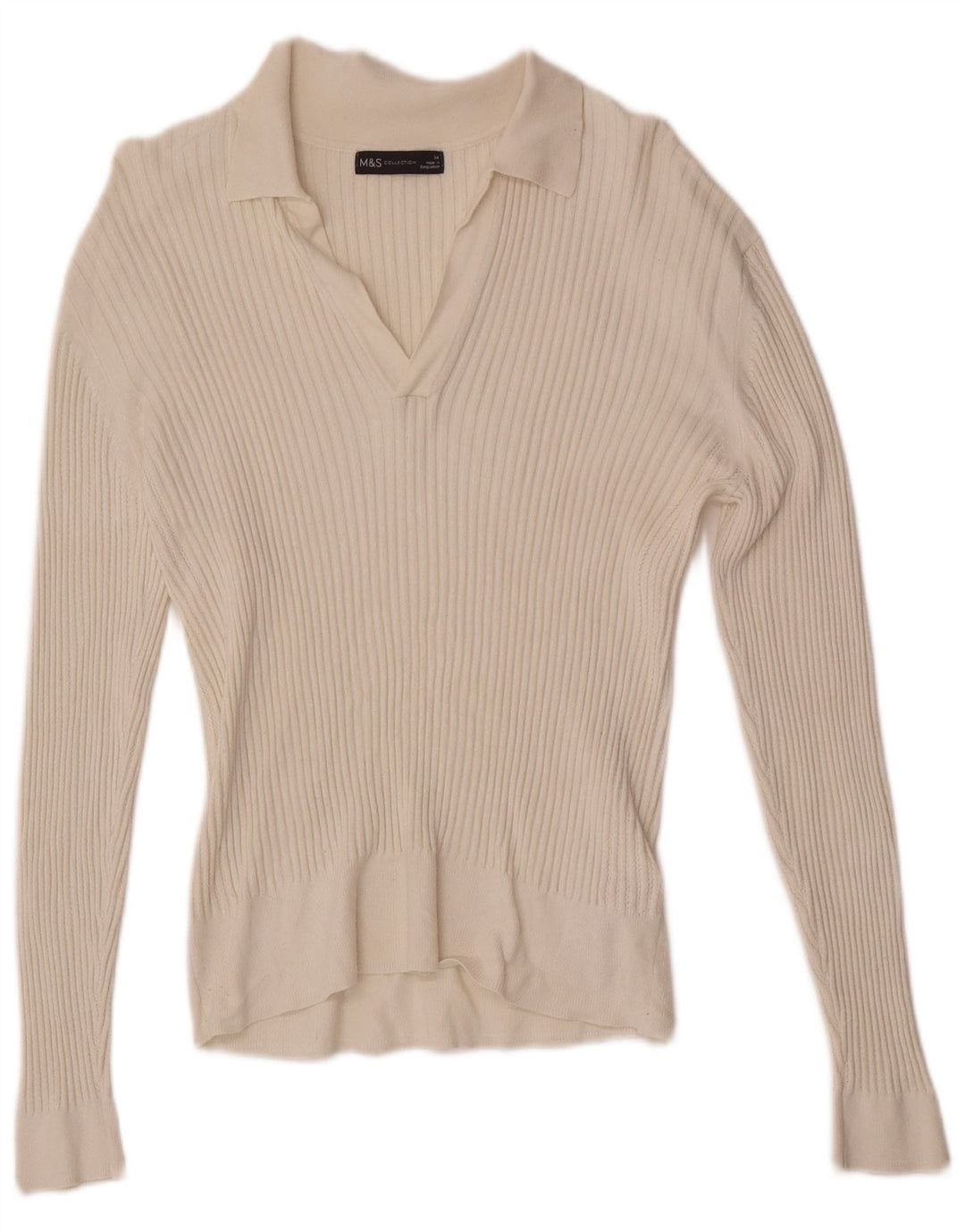 Maglione da donna Marks & Spencer con collo alto UK 14 Viscosa bianca media