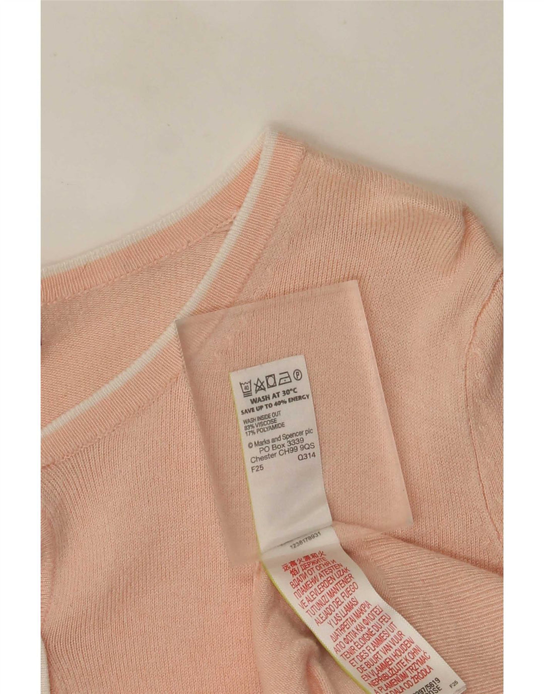 Maglione cardigan da donna Marks & Spencer UK 8 Small Rosa Viscosa
