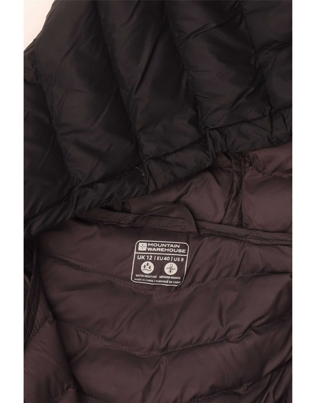 Mountain Warehouse Cappotto imbottito con cappuccio da donna UK 12 Medio Nero Poliammide