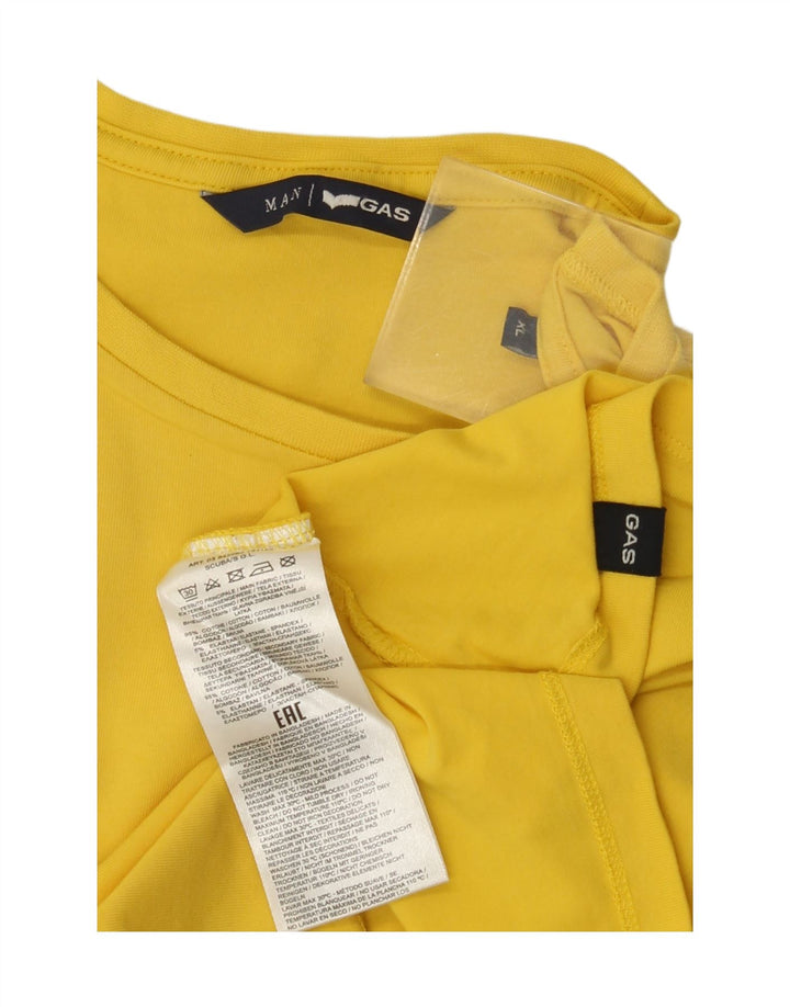 T-shirt da uomo Gas Top XL in cotone giallo