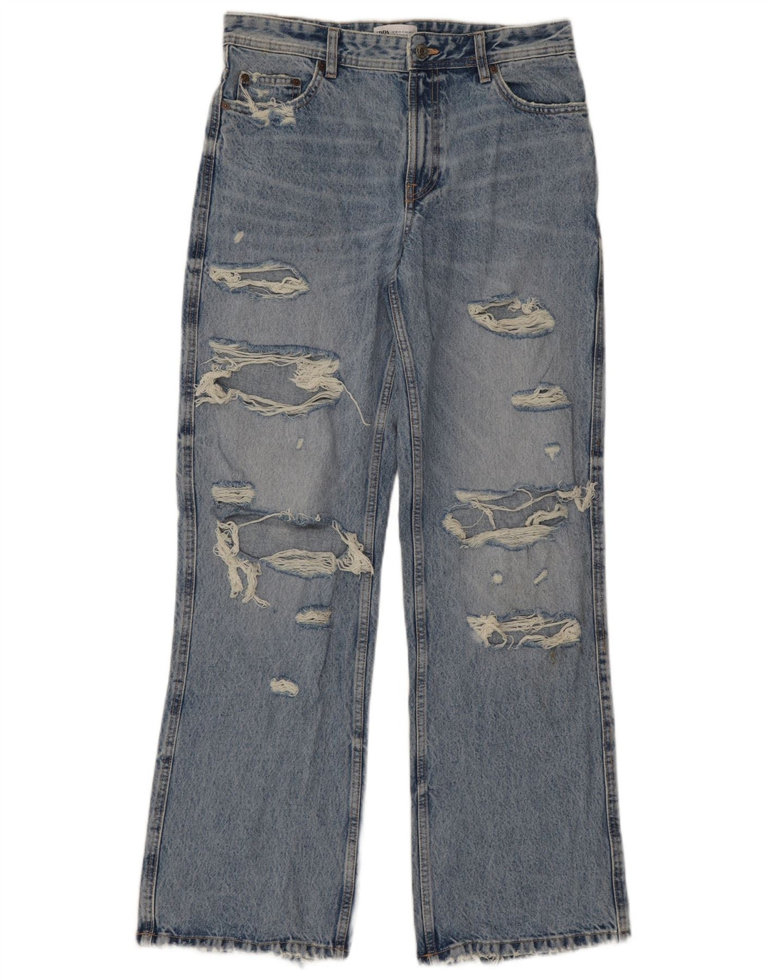 Jeans Bootcut invecchiati da donna Zara EU 36 XS W26 L32 Blu