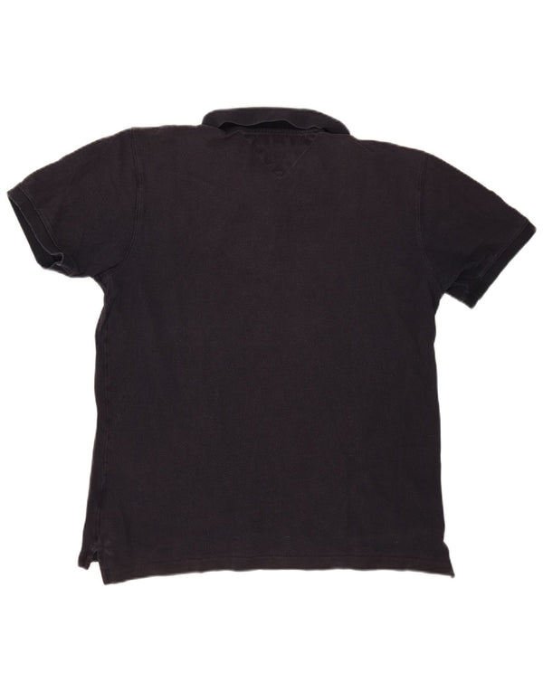 Polo slim fit da uomo Tommy Hilfiger XL in cotone blu navy