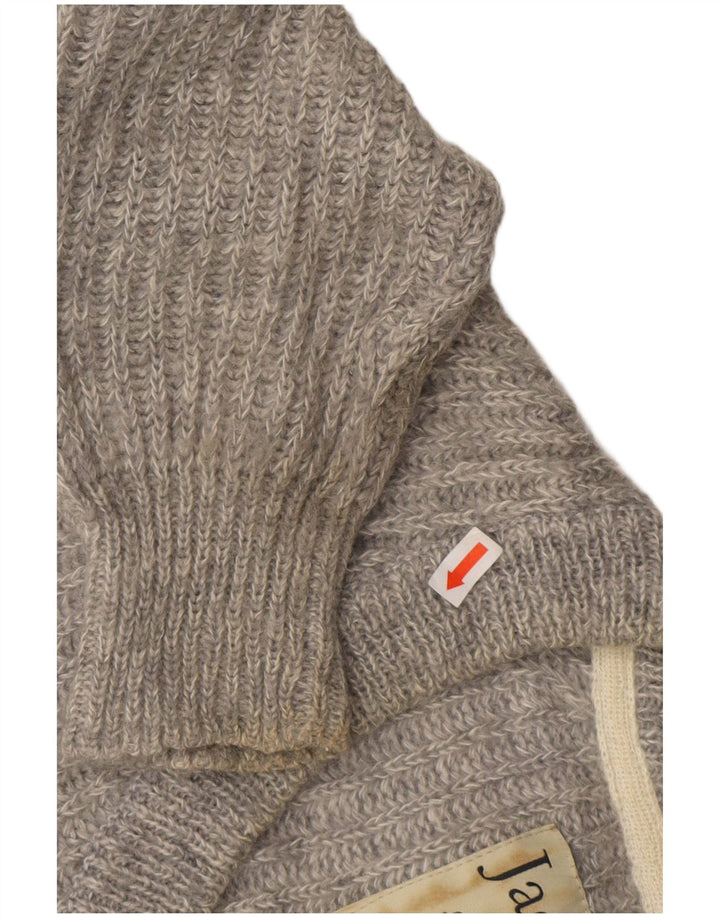 Maglione maglione con scollo a V da donna Jack Wills UK 8 piccolo poliestere grigio