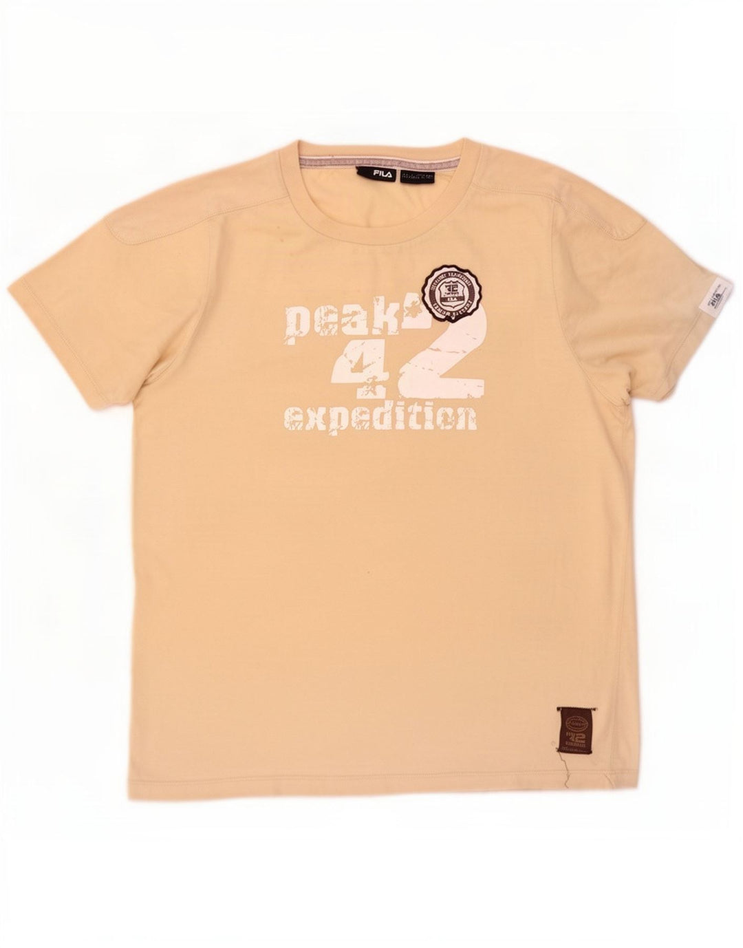 T-shirt grafica da uomo Fila Top Large in cotone beige