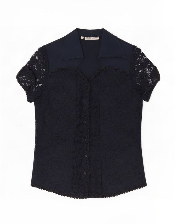 Enara Camicece Camicia a maniche corte in pizzo da donna US 1 XS Blu Navy