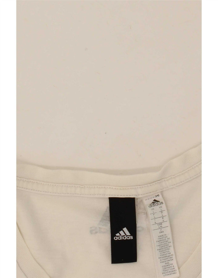 T-shirt grafica da uomo Adidas Top grande in cotone bianco