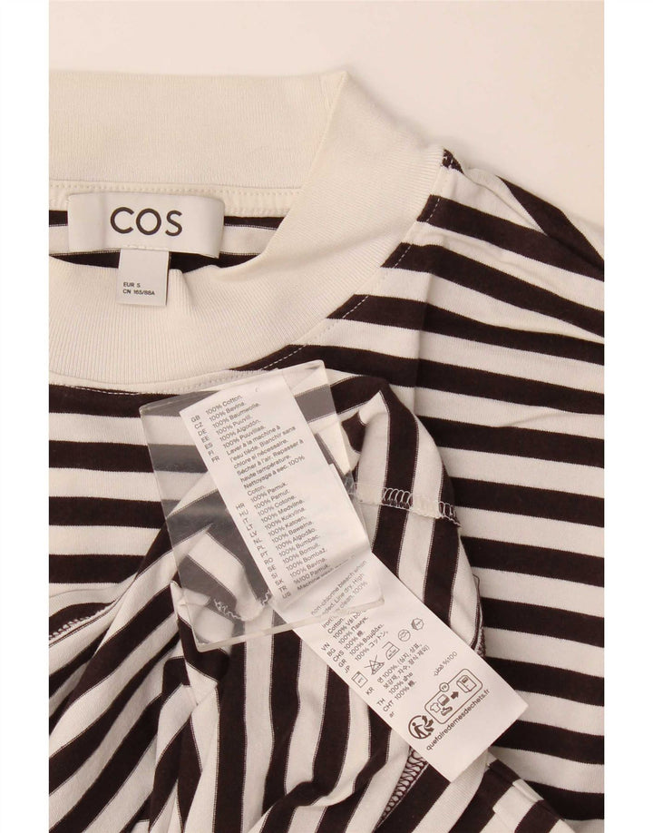 Cos Top oversize da donna a maniche lunghe UK 10 Piccolo cotone a righe nere