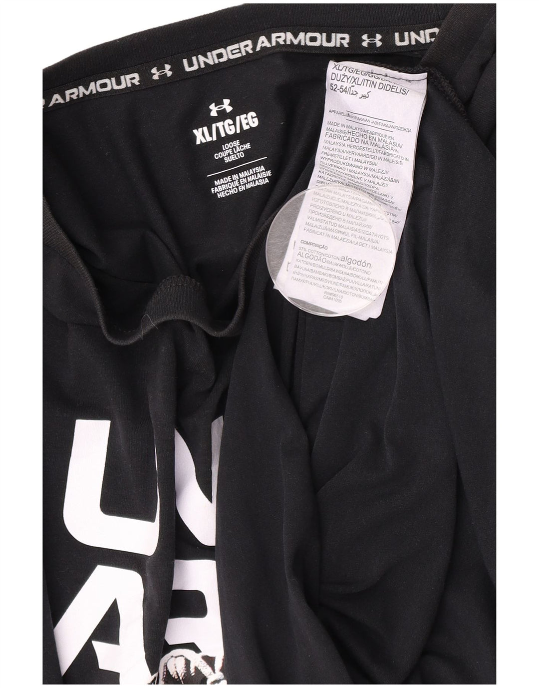Maglietta grafica da uomo Under Armour Top XL in cotone nero