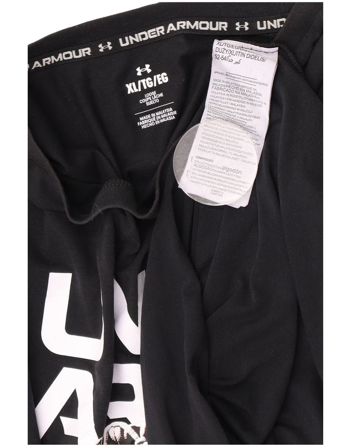 Maglietta grafica da uomo Under Armour Top XL in cotone nero