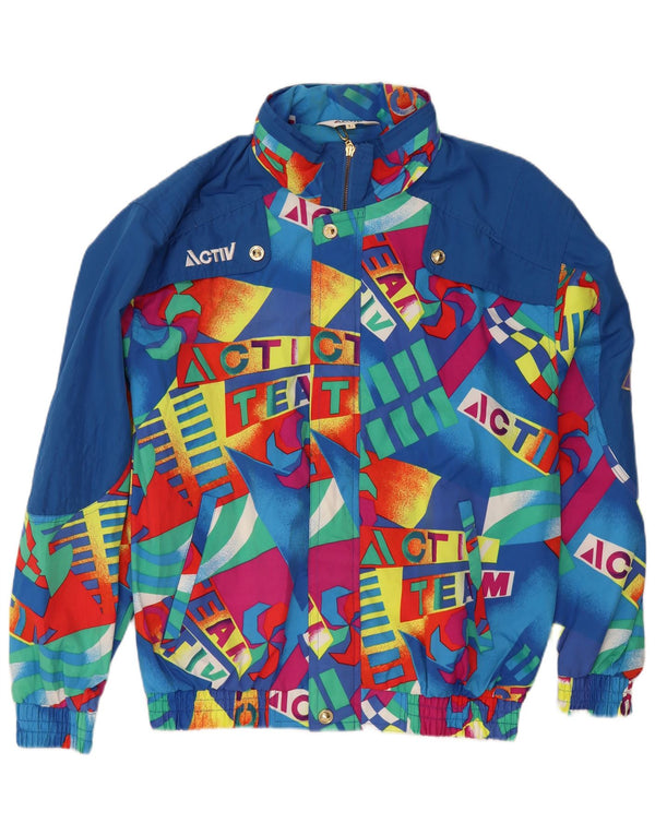 Giubbotto bomber con cappuccio grafico da uomo Active UK 40 Large Blue Colourblock