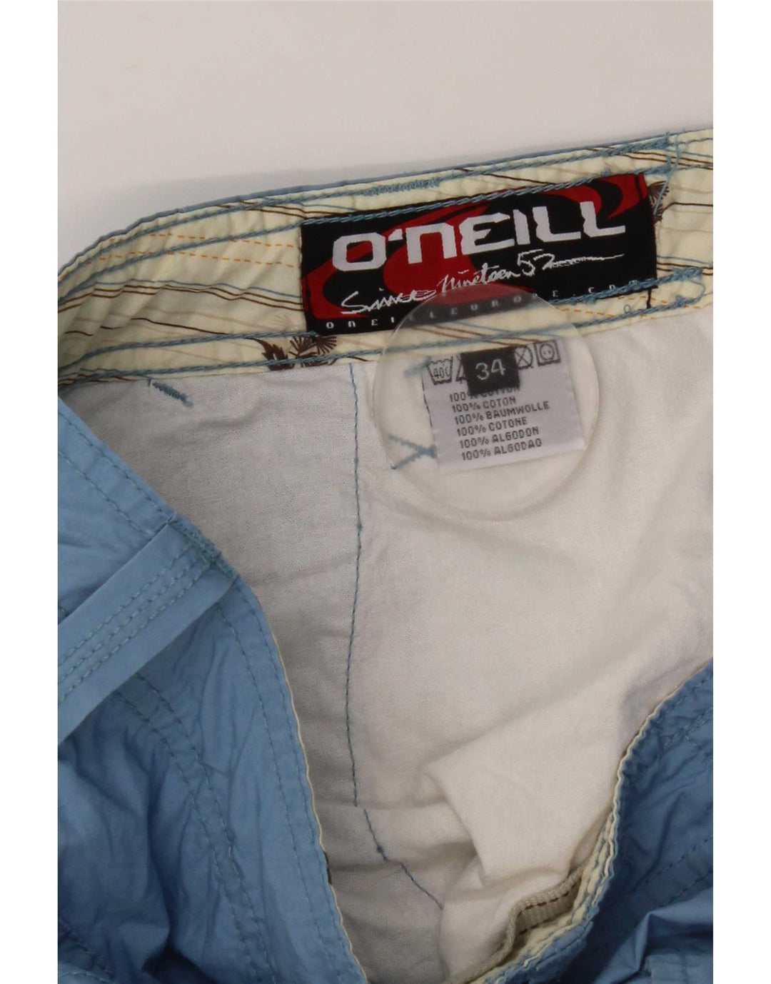 Pantaloni capri dritti da uomo O'Neill W34 L20 cotone blu
