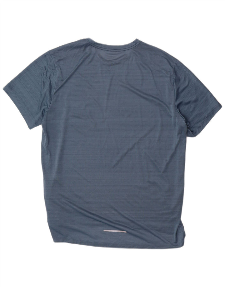 T-shirt Nike da uomo Dri Fit Top XL blu gessato in poliestere