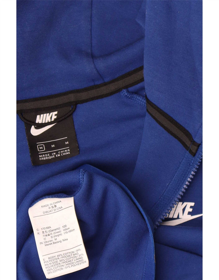 Felpa con cappuccio e zip Nike da uomo in cotone blu medio
