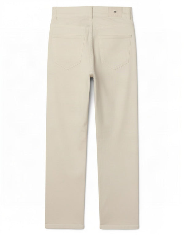 Zara Womens Crop Straight Jeans EU 38 Small W28 L24 White