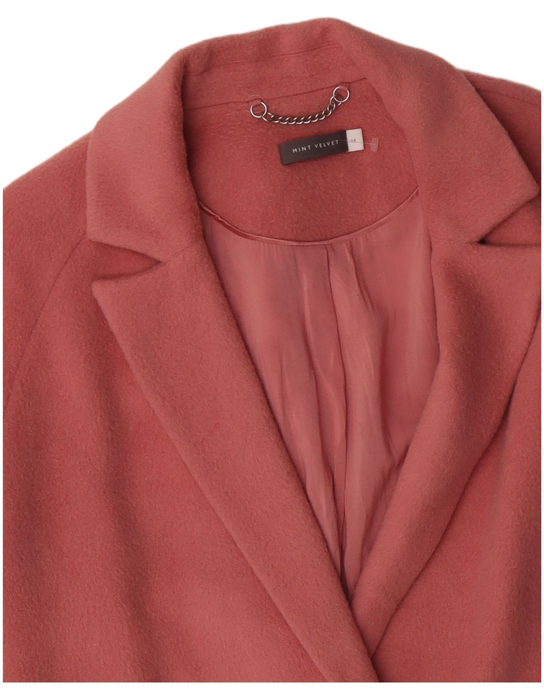 MINT VELVET Cappotto aperto oversize da donna UK 14 Large Pink Wool