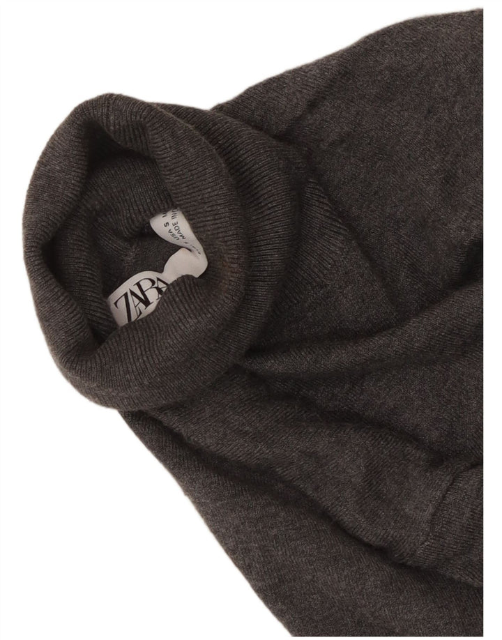 Maglione maglione collo alto da donna Zara UK 8 piccolo grigio