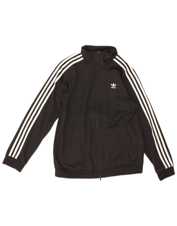 Giacca da ginnastica da donna Adidas UK 12 media cotone nero