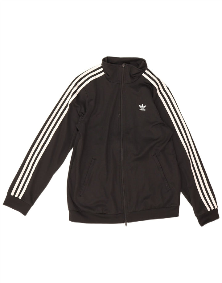 Giacca da ginnastica da donna Adidas UK 12 media cotone nero