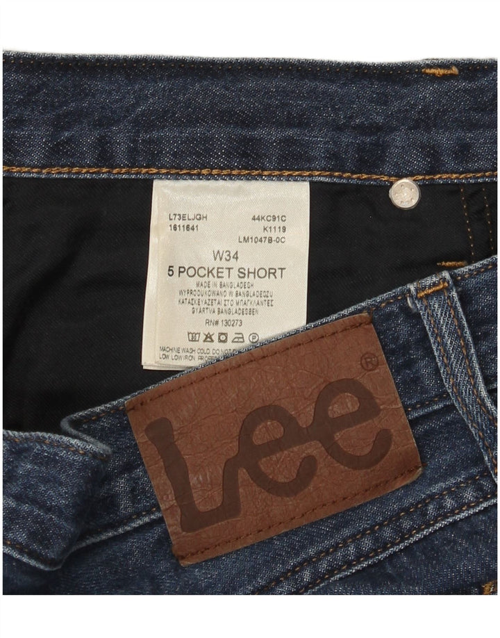 Pantaloncini di jeans da uomo Lee W34 grandi cotone blu