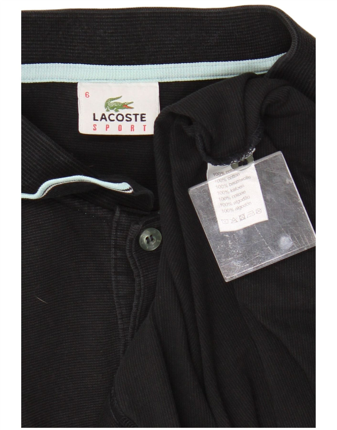 Polo da uomo Lacoste taglia 6 XL in cotone nero