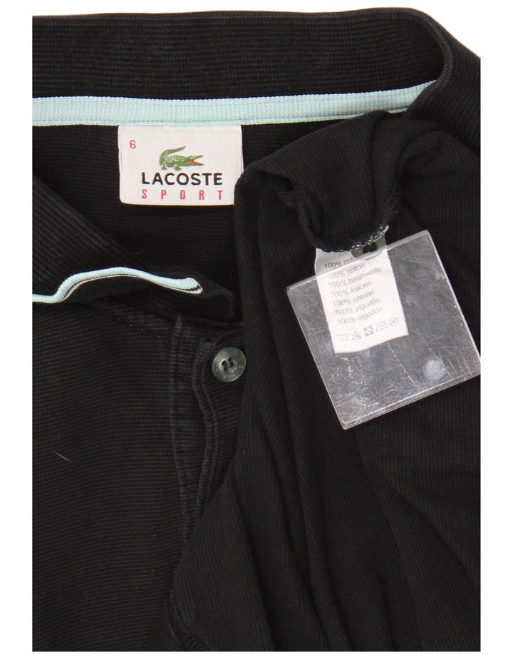 Polo da uomo Lacoste taglia 6 XL in cotone nero