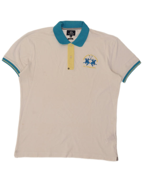 Polo da rugby da uomo slim fit La Martina 2XL cotone bianco