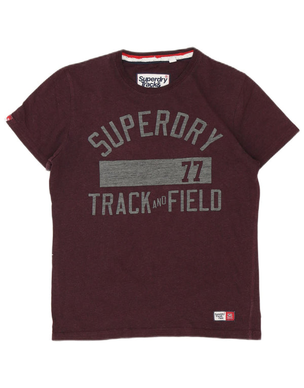T-shirt grafica da uomo Superdry Top in cotone bordeaux medio