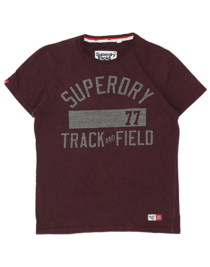 T-shirt grafica da uomo Superdry Top in cotone bordeaux medio