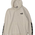 Felpa con cappuccio grafica da uomo Puma in cotone color block bianco medio