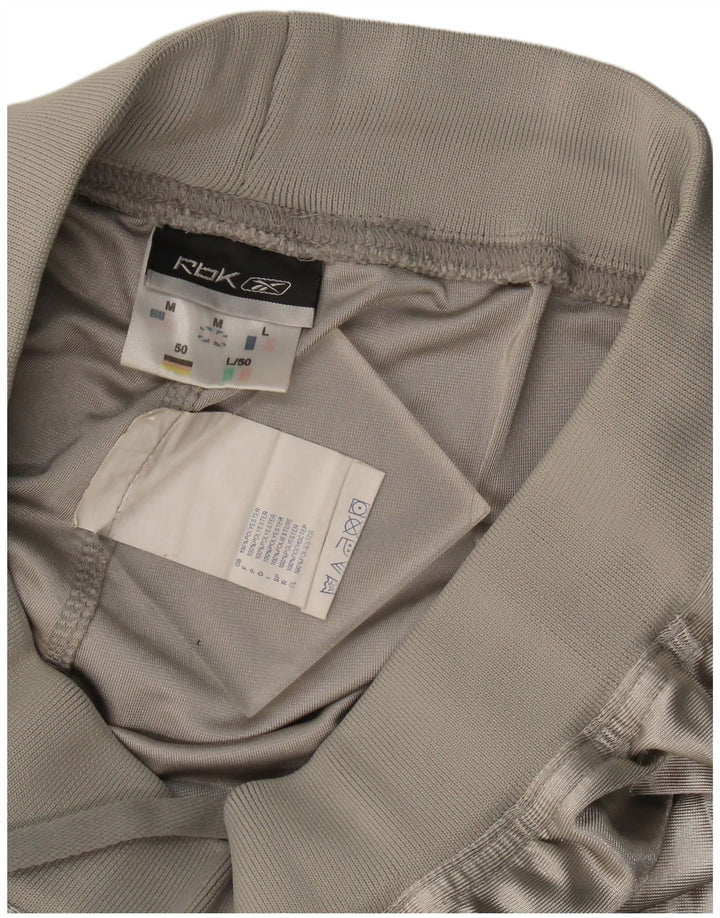Pantaloncini sportivi grafici Reebok da uomo in poliestere grigio medio