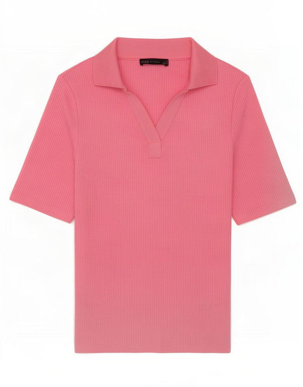 Polo da donna Marks & Spencer UK 12 poliestere rosa medio