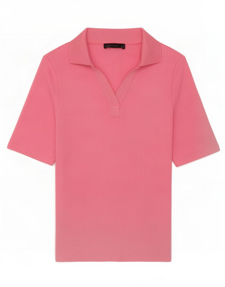Polo da donna Marks & Spencer UK 12 poliestere rosa medio