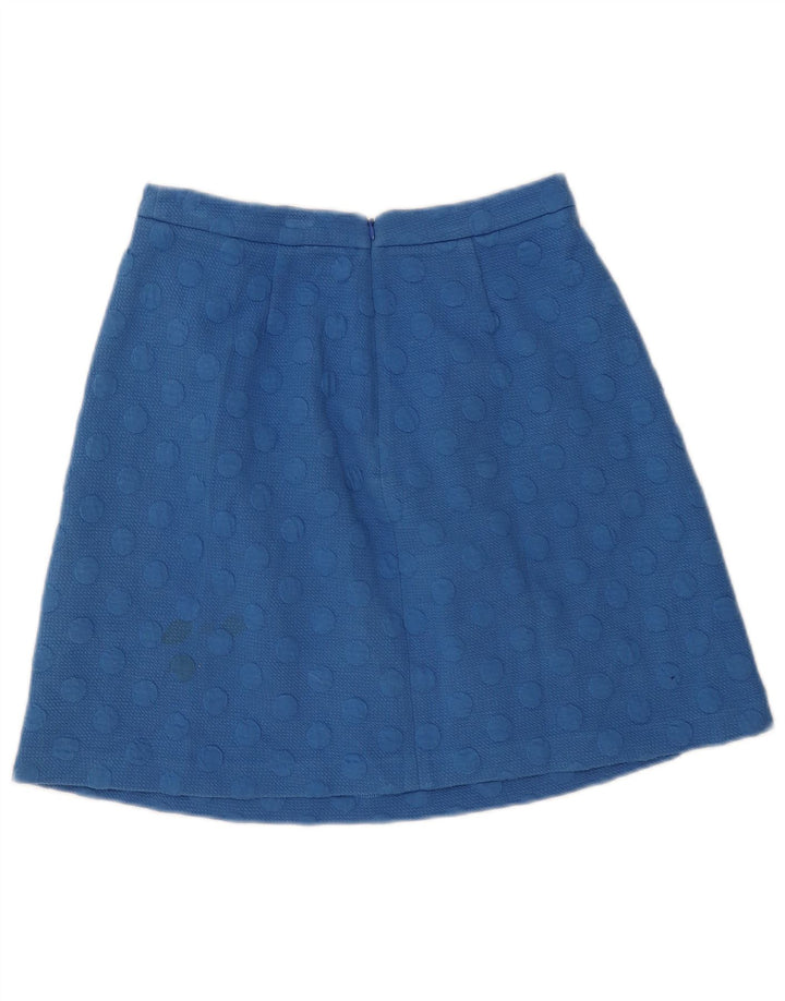 Gonna a trapezio da donna Boden UK 10 piccola W28 poliestere blu a pois