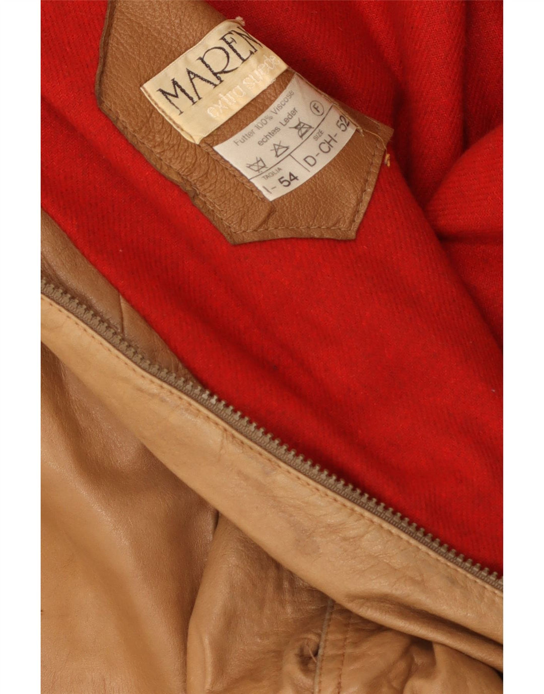 Giacca in pelle da uomo Maren IT 54 2XL Pelle color block beige