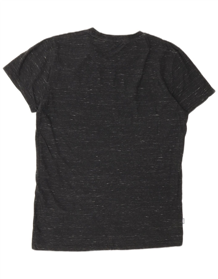 T-shirt da uomo SUPERDRY Top piccolo in cotone chiazzato grigio