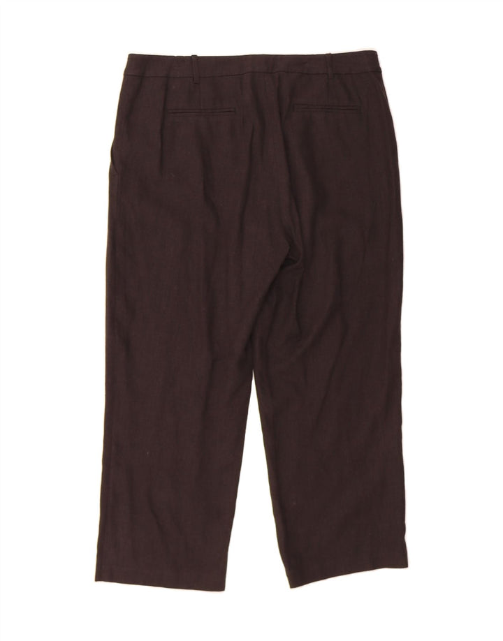 FENN WRIGHT MANSON Womens Crop Suit Trousers UK 14 Large W32 L25  Black Vintage Fenn Wright Manson and Second-Hand Fenn Wright Manson from Messina Hembry 