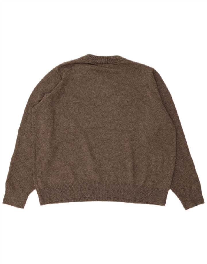 Maglione maglione girocollo da uomo Marks & Spencer grande poliestere marrone