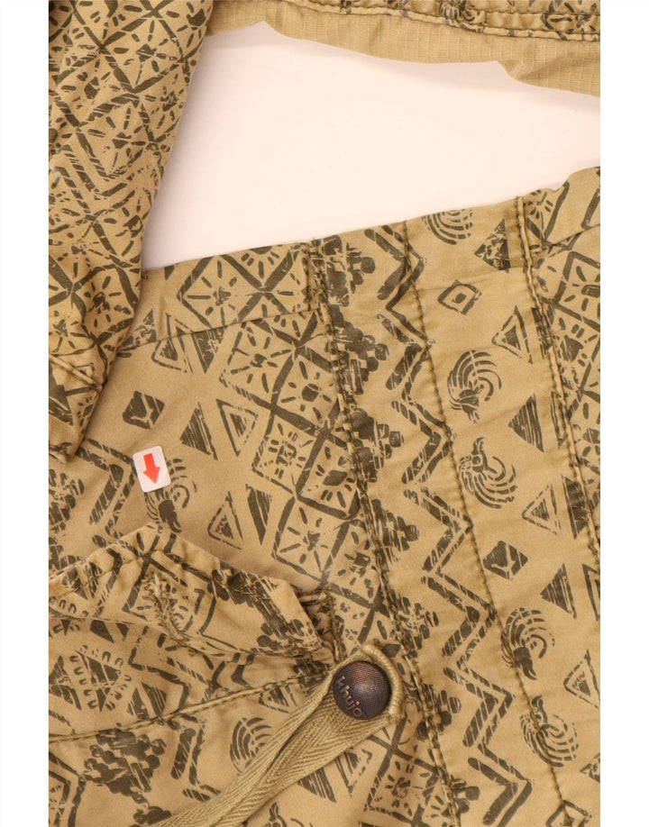 Giacca parka con cappuccio da donna KHUJO UK 16 grande cotone geometrico beige