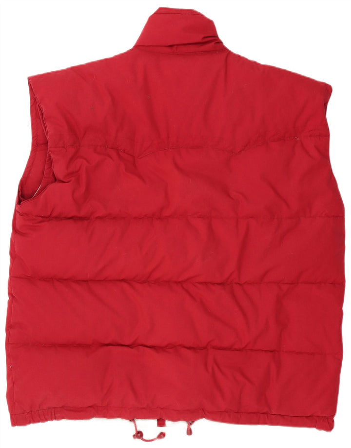 Gilet imbottito da uomo vintage UK 40 grande poliestere rosso
