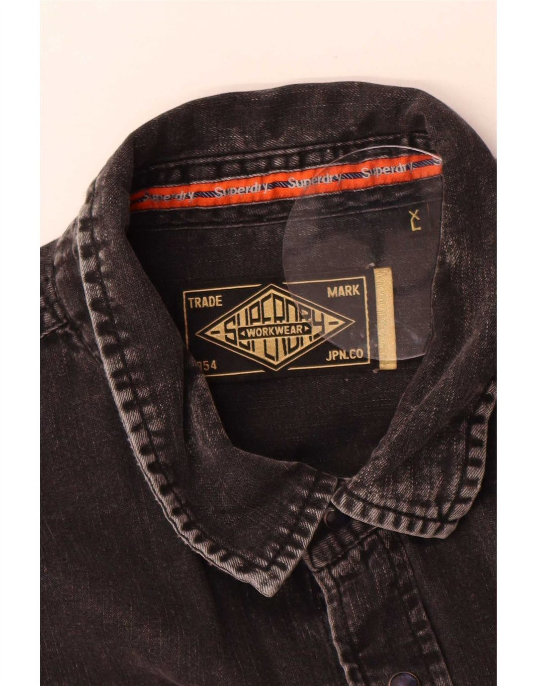 Camicia di jeans da uomo Superdry XL in cotone nero