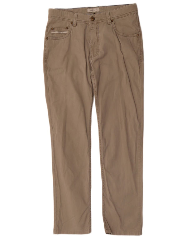 Bugatti Pantaloni casual dritti da uomo W32 L30 Lycra beige
