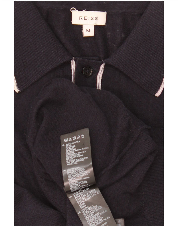 Maglione REISS da uomo con collo alto in cotone blu navy medio